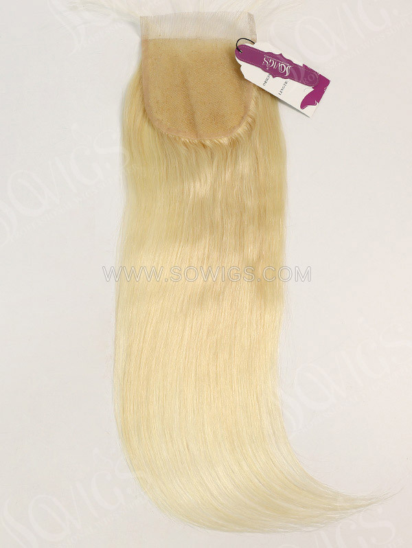 4*4 Lace Closure Brazilian #60 Color Straight Human Hair