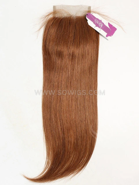 4*4 Lace Closure Brazilian #30 Color Straight Human Hair