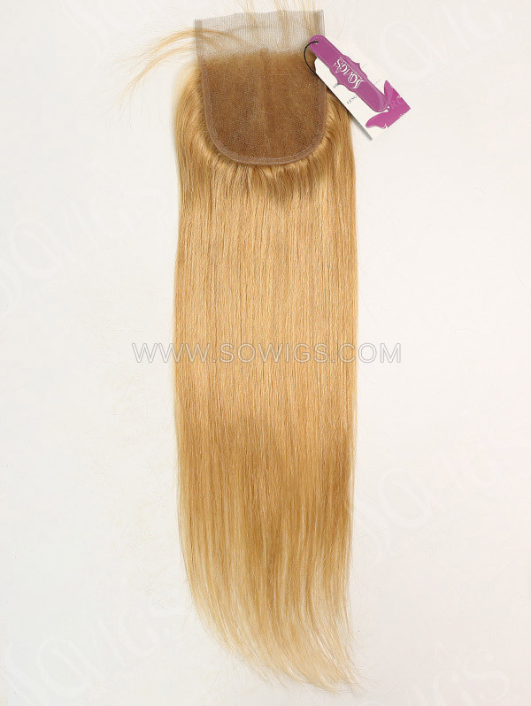 4*4 Lace Closure Brazilian #520 Color Straight Human Hair