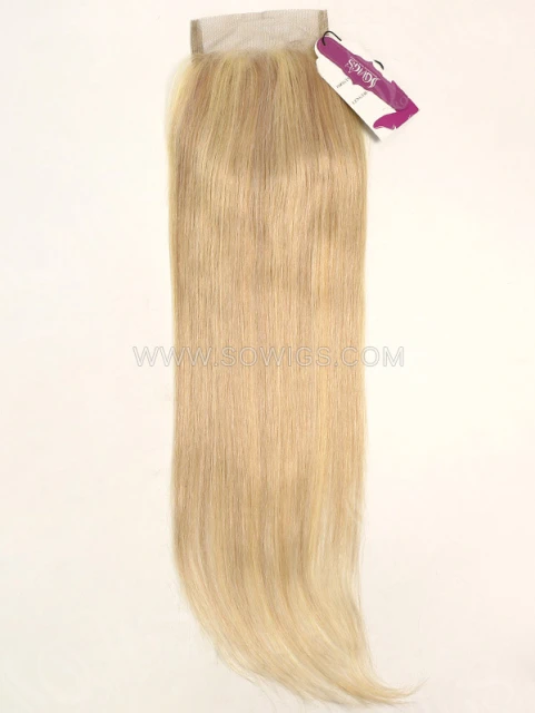 4*4 Lace Closure Brazilian #P18/613 Color Straight Human Hair