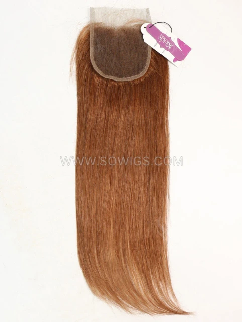 4*4 Lace Closure Brazilian #30 Color Straight Human Hair