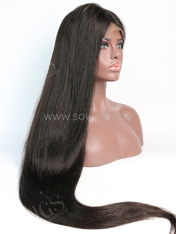 300% Density 4*4 Closure Wigs Straight Hair 100% Virgin Human Hair Natural Color