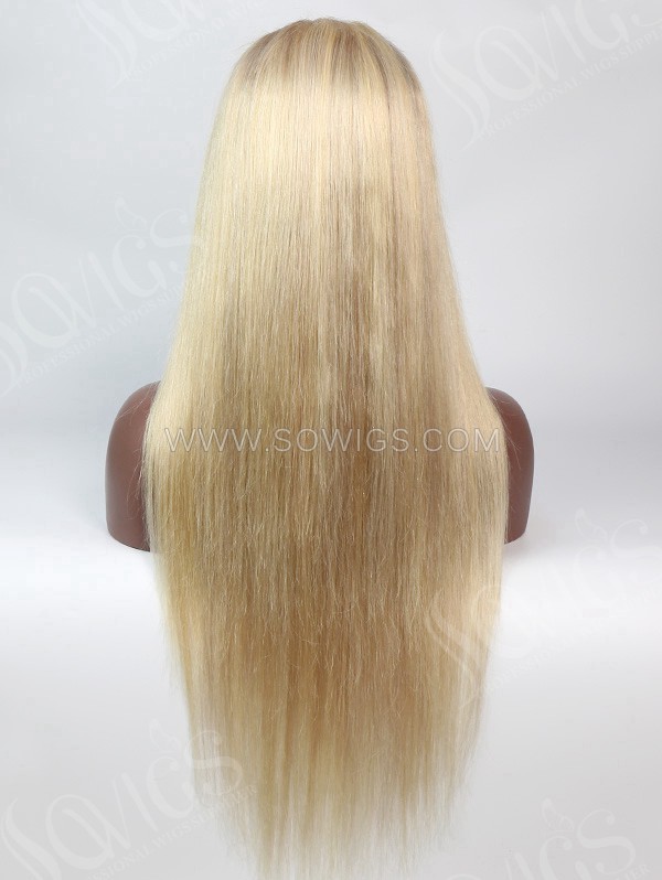 180% Density #P18/613 Color Lace Closure Wig Straight Human Hair