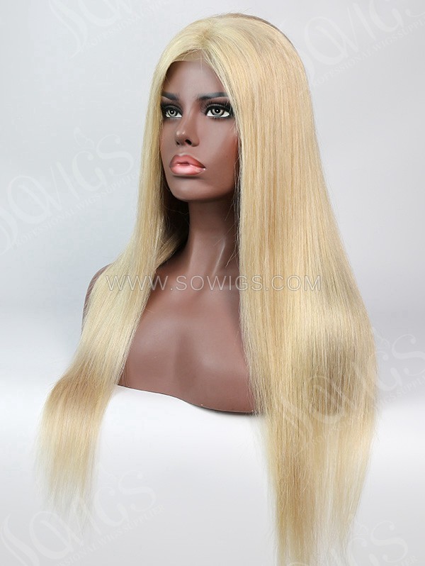 180% Density #P18/613 Color Lace Closure Wig Straight Human Hair