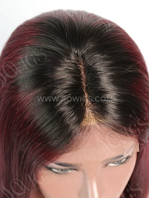 150% Density Lace Front Wig Bob Straight Ombre 1B/99J Color Human Hair