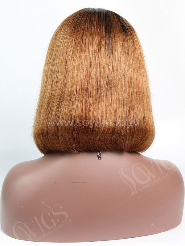 150% Density Lace Front Wig Bob Straight Ombre 1B/30 Color Human Hair