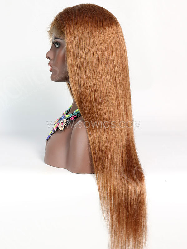 180% Density #30 Color Lace Closure Wig Straight Human Hair