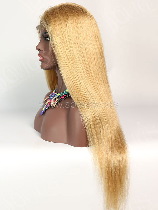 180% Density #520 Color Lace Closure Wig Straight Human Hair