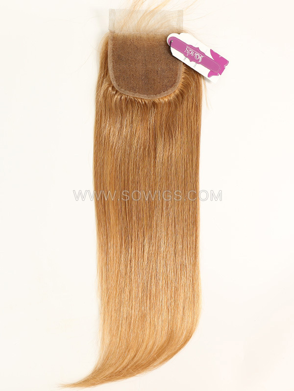 4*4 Lace Closure Brazilian #10 Color Straight Human Hair