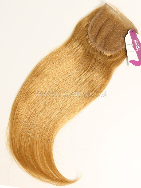 4*4 Lace Closure Brazilian #27 Color Straight Human Hair