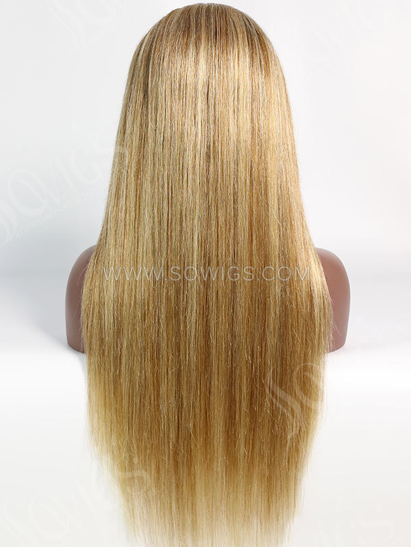 180% Density #P8/613 Color Lace Closure Wig Straight Human Hair