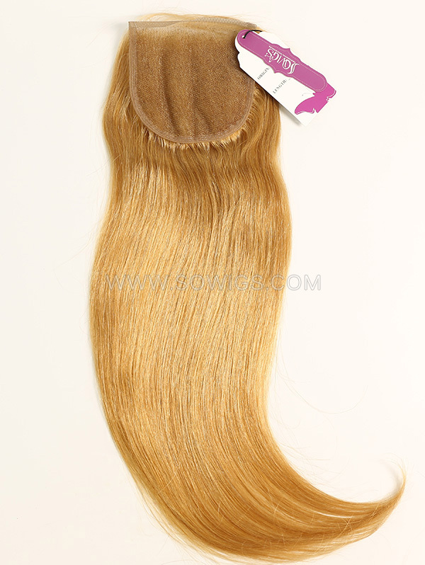 4*4 Lace Closure Brazilian #27 Color Straight Human Hair