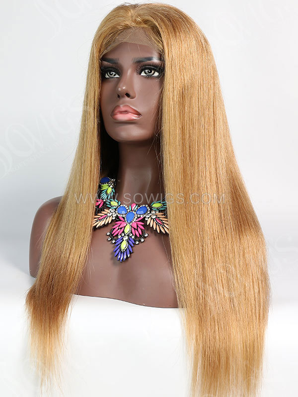 180% Density #10 Color Lace Closure Wig Straight Human Hair