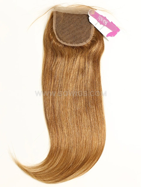 4*4 Lace Closure Brazilian #6 Color Straight Human Hair
