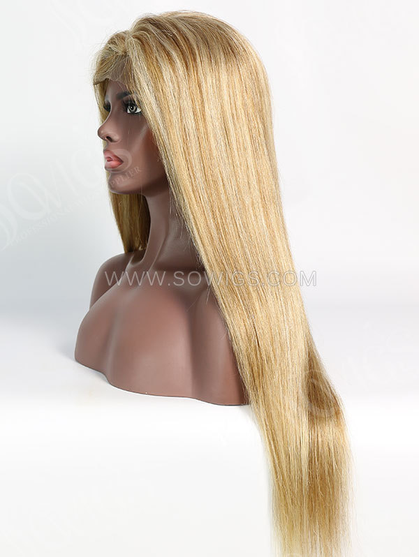 180% Density #P8/613 Color Lace Closure Wig Straight Human Hair