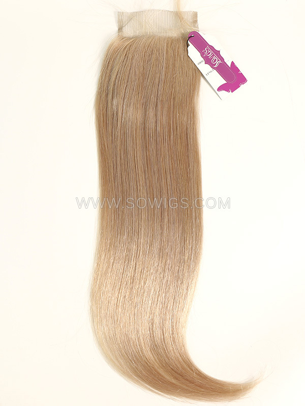 4*4 Lace Closure Brazilian #18 Color Straight Human Hair