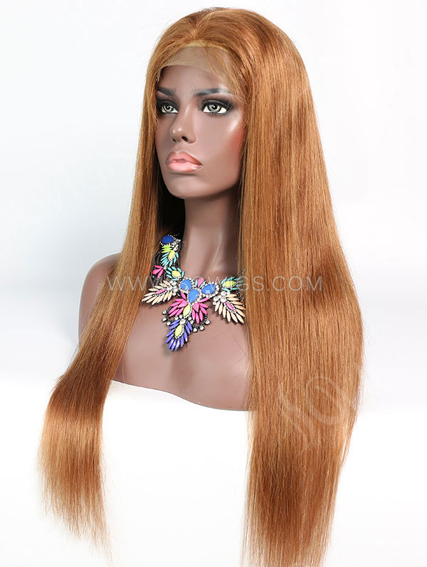 180% Density #30 Color Lace Closure Wig Straight Human Hair