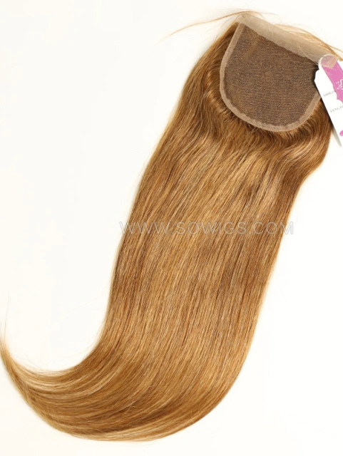 4*4 Lace Closure Brazilian #6 Color Straight Human Hair