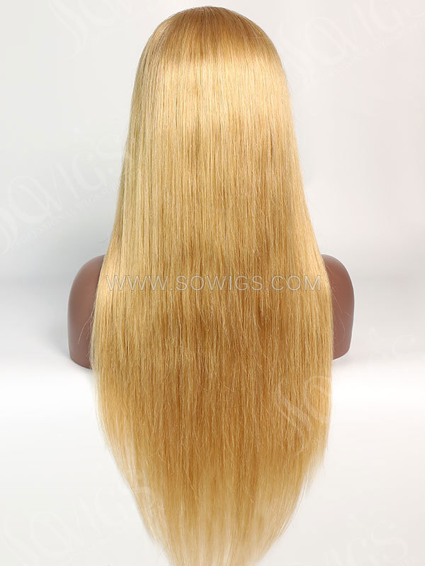 180% Density #520 Color Lace Closure Wig Straight Human Hair