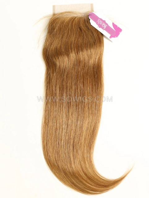 4*4 Lace Closure Brazilian #6 Color Straight Human Hair