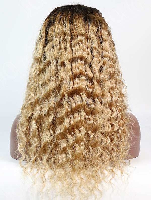 T4/27 Color 130% Density 13*4 Lace Frontal Wigs Deep Wave Virgin Human Hair
