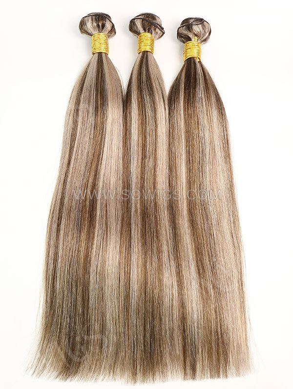 1 Bundle Brazilian #P4/18 Color Straight Human Hair 