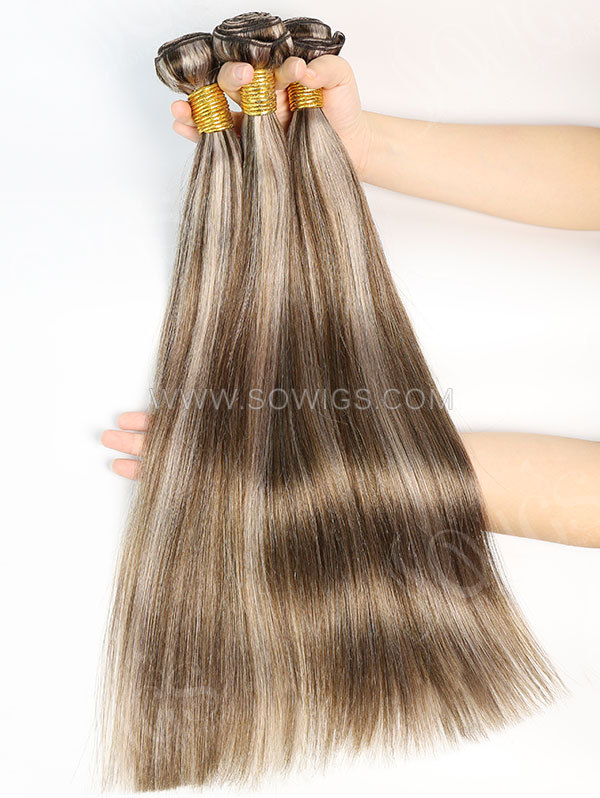 1 Bundle Brazilian #P4/18 Color Straight Human Hair 