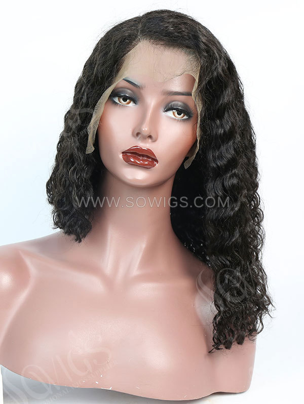 180% Density Lace Front Wig Bob Deep Wave Human Hair