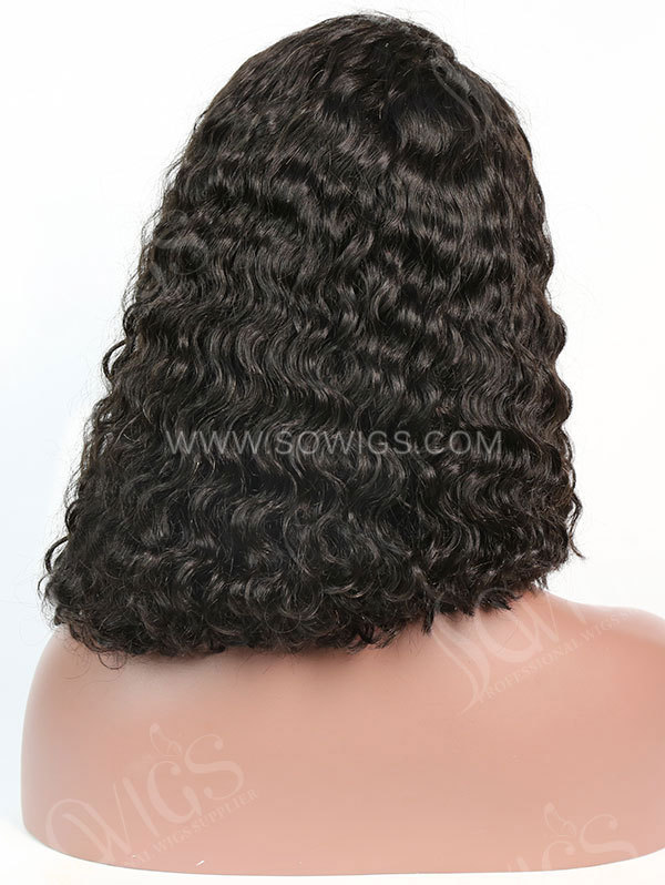 180% Density Lace Front Wig Bob Deep Wave Human Hair