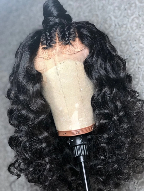 130% Density Full Lace Wigs Loose Wave Virgin Human Hair Natural Color