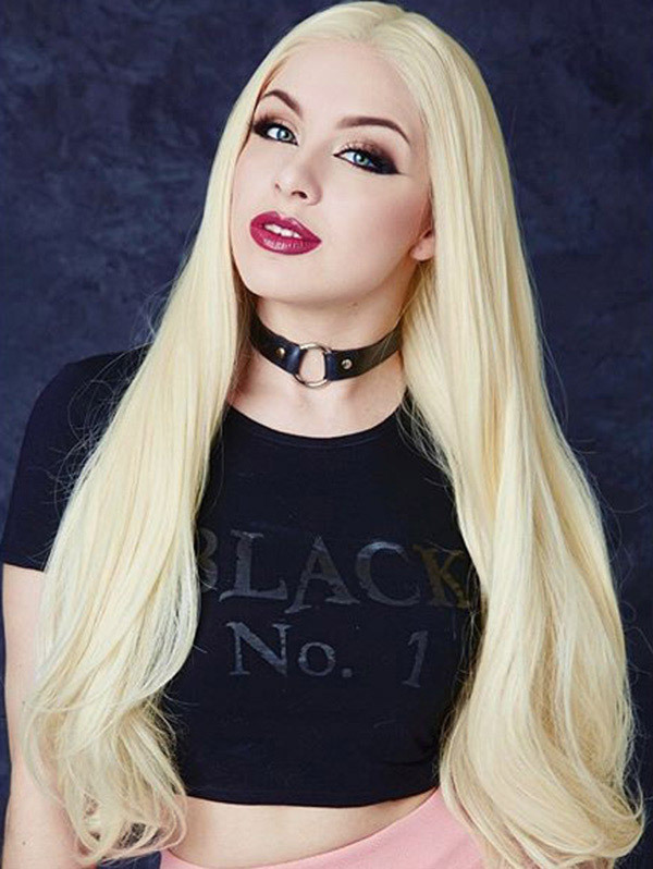 Synthetic Lace Front Wig Straight Noble Blonde Color Hair