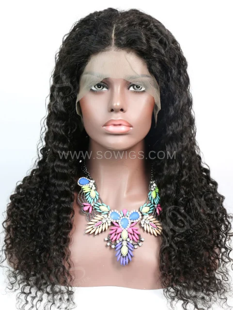 T1B/30 Color 180% Density 13*4 Lace Frontal Wigs Loose Deep Virgin Human Hair