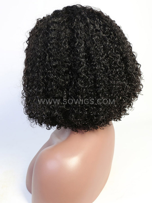 180% Density 13*4 Lace Frontal Wigs Celebrity Small Kinky Curly Human Hair Natural Color