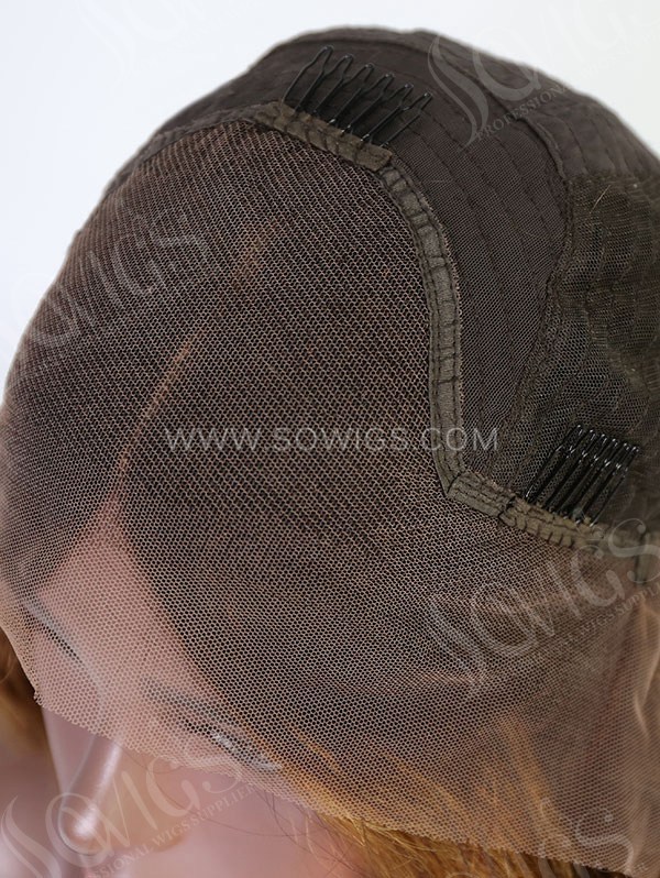 Wave Style Ombre Clay Brown Color Human Hair Wig With 7 Days To Customize A20