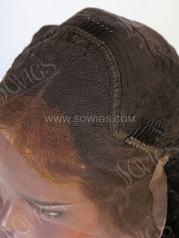 Wavy Style Highlighted Brown Color Human Hair Wig With 7 Days To Customize A12