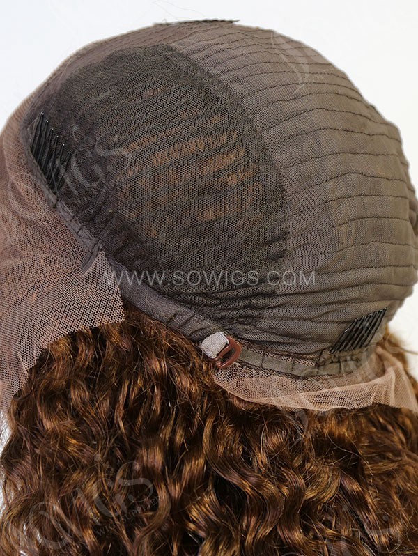 Curl Style Clay Brown Color Human Hair Wig With 7 Days To Customize A7