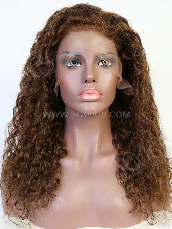 Curl Style Clay Brown Color Human Hair Wig With 7 Days To Customize A7