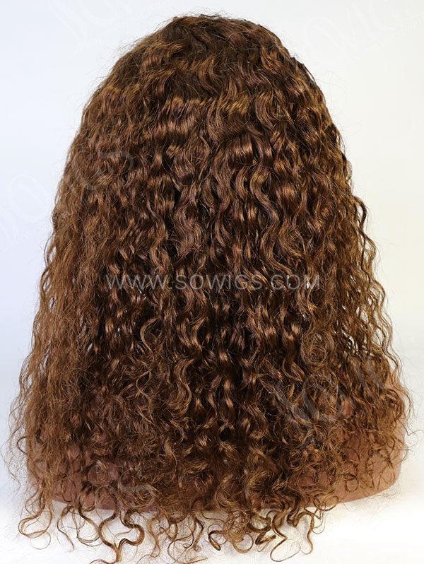 Curl Style Clay Brown Color Human Hair Wig With 7 Days To Customize A7
