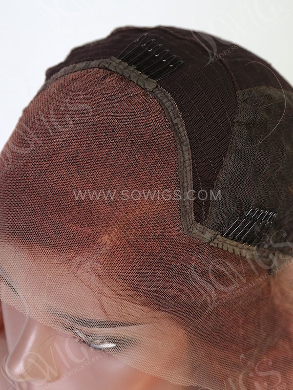 Wavy Style Red Brick Brown Color Human Hair Wig With 7 Days To Customize A9