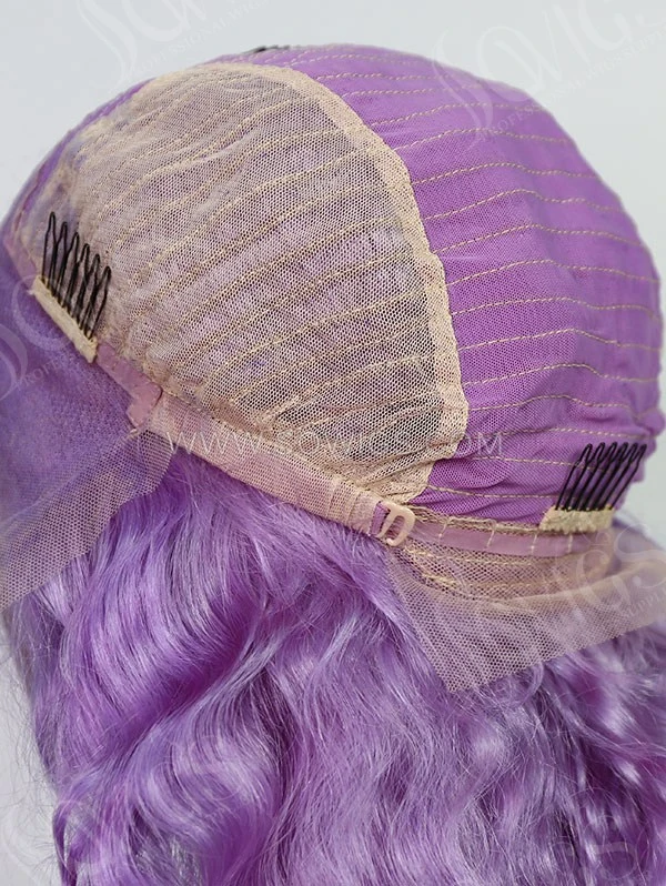 Wave Style Lilac Color Human Hair Wig With 7 Days To Customize A19