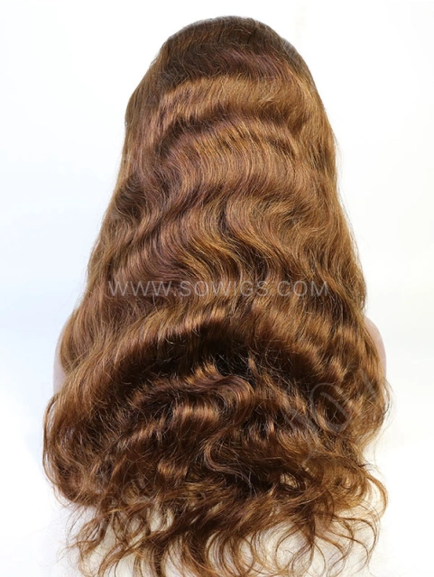 130% Density Color #4 Full Lace Wigs Body Wave Virgin Human Hair