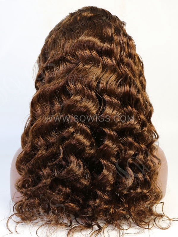 130% Density Color #4 Full Lace Wigs Loose Wave Virgin Human Hair