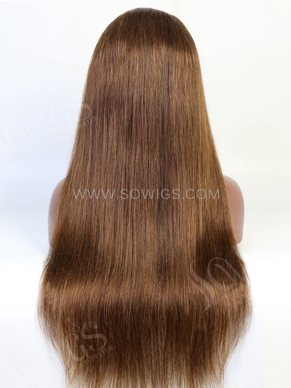 130% Density Color #4 Full Lace Wigs Straight Hair Virgin Human Hair
