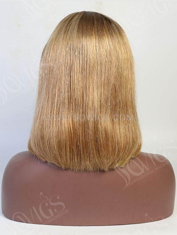 150% Density Lace Front Wig Bob Straight Ombre T4/27 Color Human Hair