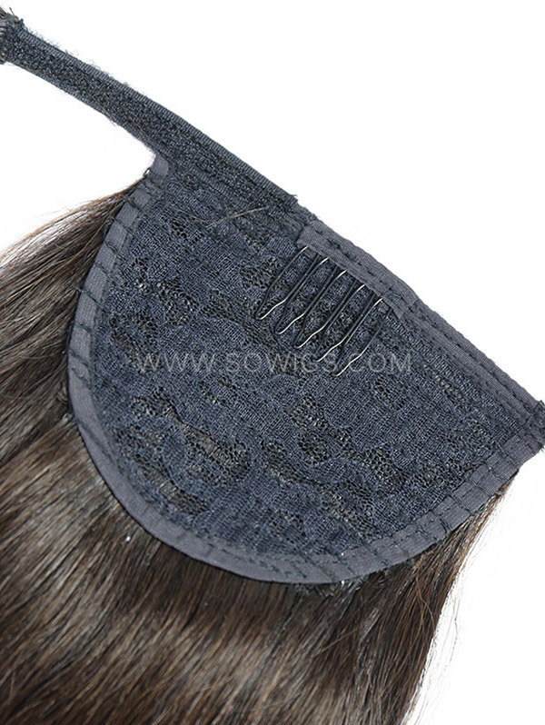 Ponytail Wrap Around Clip Ins 100% Unprocessed Virgin Human Hair Natural Color