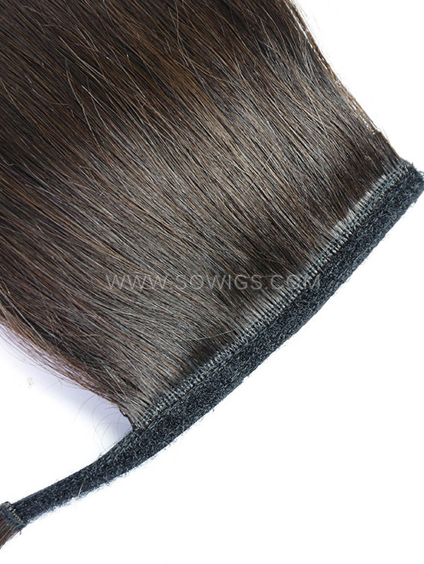 Ponytail Wrap Around Clip Ins 100% Unprocessed Virgin Human Hair Natural Color