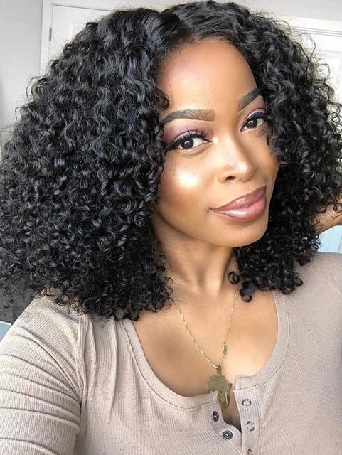 180% Density 13*4 Lace Frontal Wigs Celebrity Small Kinky Curly Human Hair Natural Color