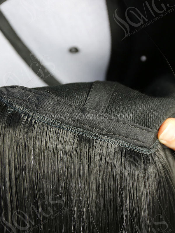 Cap With Straight Hair 100% Virgin Human Hair Hat Wig