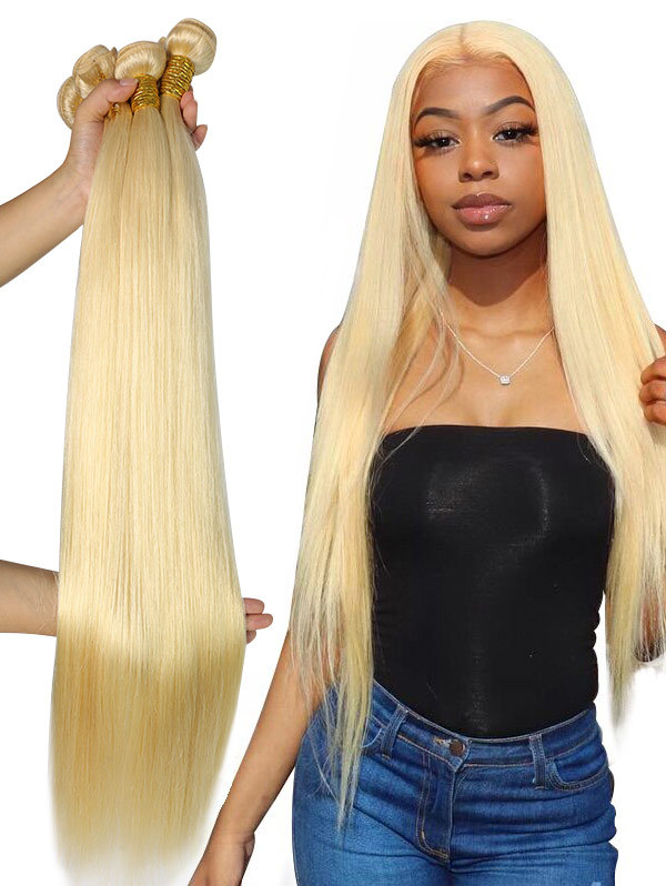 4 Bundles 613 Color Straight Human Hair 