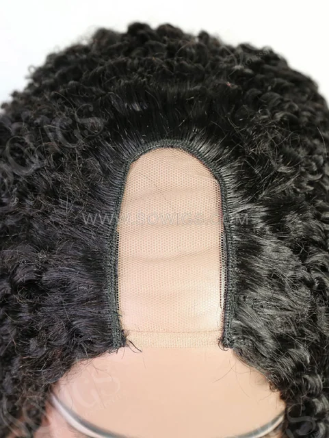 U Part Wigs Jerry Curly Virgin Human Hair Natural Color